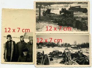 13Fotos Elite Div. 30 km vor Moskau Dez. 41 1x Panzer mit Flak aufbau