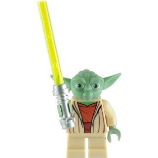 LEGO Star Wars Minifigur   Meister Yoda mit grünem Lichtschwert