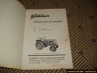 Güldner Ersatzteilliste für Schlepper A15/AF15/AF20/ADA Ausgabe 1958