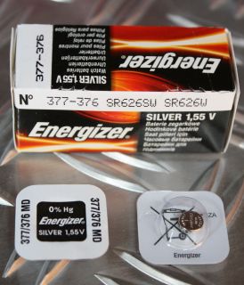 Energizer Knopfzelle Batterie 377 / 376 1,55 Volt