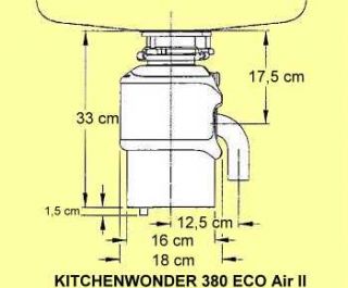 Küchenabfallzerkleinerer KITCHENWONDER 380 ECO Air II
