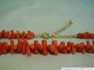 SCHÖNE KORALLENKETTE aus Sardischer Koralle rote Stäbchenkoralle