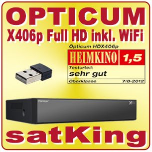 Opticum X406p HD 1080p Full HD Sat Receiver inkl. WiFi Stick und HDMI