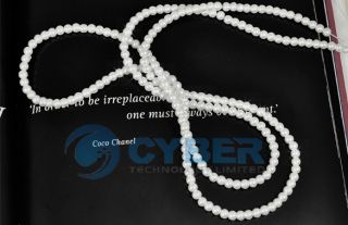 220pcs Faux Glass Round Pearl Loose Beads 4mm White NEW