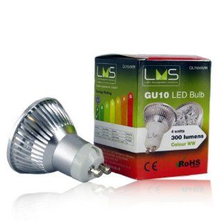 LMS   GU10 4W LED Light Bulb 330 Lumens Cool White 5500   6000K Energy