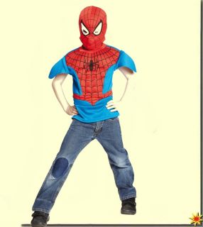 Kostüm Kinder Spiderman Muskelshirt Shirt Spiderkostüm mit Maske