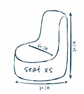 Pushbag Kinder Sitzsack mit Rückenlehne   Seat XS   blau  Neu