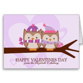 Lovely Owl Couple Valentines Day Card