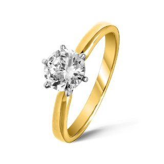 Wunderschöner 18 Karat (750) Gold Solitär Verlobung Damen   Diamant