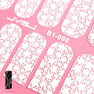 Lace Crochet Eyelet Embroidered 3D Full Tip French Nail Wraps Sticker