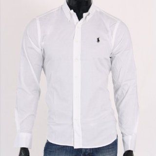 Polo Ralph Lauren Langarm Herrenhemd Slim Fit Weiss Gr XL