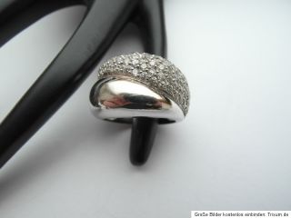 wuchtiger Silber Ring 925 Silber mit weißen Cubic Zirkonia Gr. 18,4mm