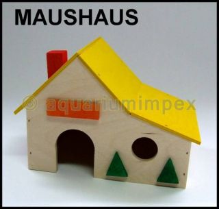 Nagerhaus Maus Hamster Haus Holz Schlafhaus 33.022 gelb