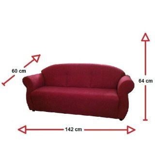 Kindersofa Oldstyle als Dreisitzer Bordeaux Rot / Made in Germany