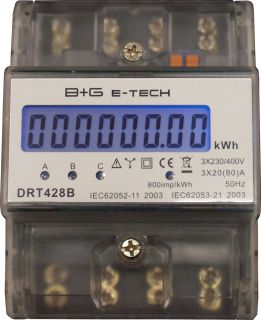 digitaler Dreh  Stromzähler S0 LCD 3x20(80)A  DRT428B 