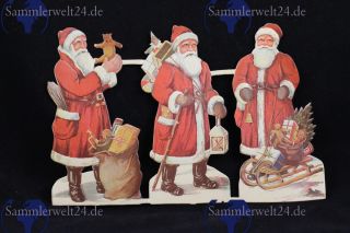 alte Weihnachtsmänner aus Papier geprägt um 1920 Obladen *431