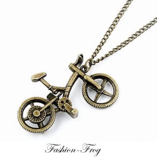 Halskette Kette mit Anhänger Rad Fahrrad Bike gold süß