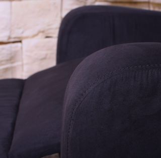 Fernsehsessel Relaxsessel Sessel M47 Kunstleder Mikrofaser, schwarz