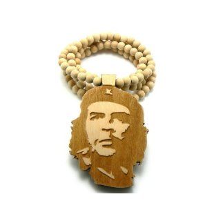 Faux Goodwood Che Guevara Real Wood 3D Anh?nger w/Kette Natural