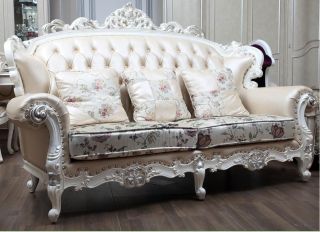 Sofa Couch Garnitur Set Ludovica Barock Antik Klassik 3,2,1 Sitzer