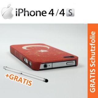 iPhone 4 4S Schützhülle Türkei Fahne Etui Case Tasche Schale Cover
