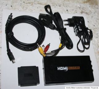 SCART AV auf HDMI (1080P) Konverter Umwandler Adapter & Kabel * Gut