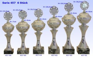 6er Serie Pokale (457) inkl. Gravur jetzt nur 27,95 EUR