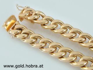 ARMBAND GOLD 750, GOLD ARMBAND, 20 cm lang, 1,4 cm breit, ARMBAND
