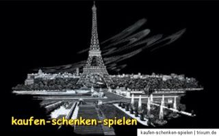 Kratzbild Kratzbilder Eiffelturm groß Komplettset Silber NEU +OVP