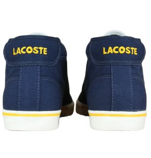 Lacoste Ampthill WP SPM Mens Mid Trainers SS12 Navy/Yellow