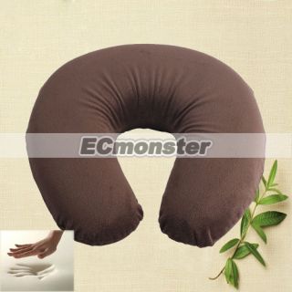 New Comfortable Brown U Shaped Memory Foam Neck Rest Travel Pillow
