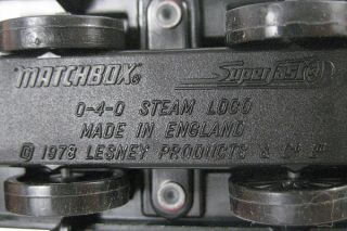 1978 Lesney Products Co. Ltd. Matchbox New 43 Steam Locomotive.