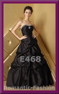 Groesse 46 Exquisites Abendkleid Ballkleid Brautkleid schwarz NEU E468