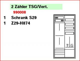 ABN Zählerschrank 2 Zähler TSG/Verteiler 1400 mm
