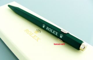 ROLEX Kugelschreiber Ballpoint Pen Green silver Caran d Ache RAR NEU