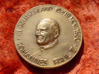 mm Medaille JOHANNES PAUL II DEUTSCHLAND 1980 AETERNUM BONIFATIUS 505