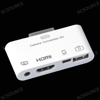HDMI USB Adapter Dock + AV kable Kamera Connection Kit für Apple iPad