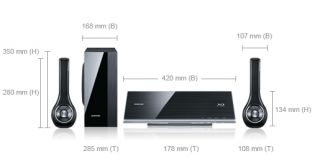 Samsung 2.1 Design 3D Heimkinosystem HT D7000 mit Blu ray Player 400W