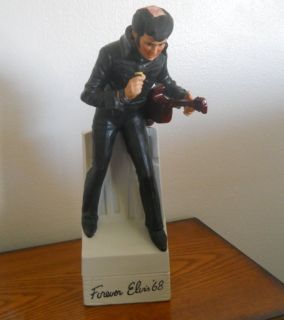 Vintage Elvis Presley Bourbon Whiskey Porcelain Statue/w Music box