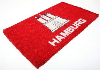 Fussmatte Fußmatte HAMBURG Kokosmatte Türmatte rot Design