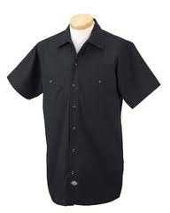 Dickies Mens Short Sleeve Work Shirt Classic BLACK NEW