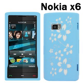 Blau Skin Silikon Case Tasche Hülle Cover für Nokia X6