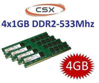4x 1GB  4GB RAM Speicher DDR2 PC2 3200 533Mhz / 400Mhz