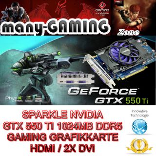 Computer Pc Grafikkarte Sparkle Nvidia GeForce GTX 550Ti 1024MB DDR5