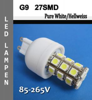 G9 LED Lampe Strahler Licht 27SMD LED weiss Rundstrahler 360° Lampen