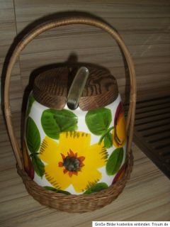 Schramberg Alte Bowle mit Korb SMF Dec Flora Keramik