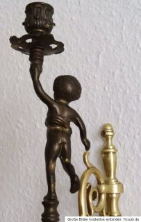 Orig. Barock Blaker Wand Kerzenhalter 1750 Engel Figur Messing