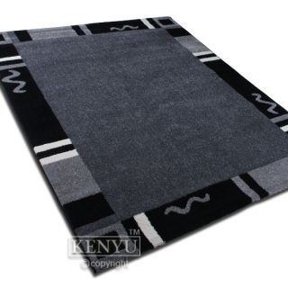 Velours Teppich 5834 schwarz grau (Größe 160x230 cm) absolutes