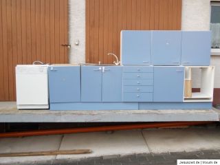 80m Küche Einbauküche Ikea blaue Küchenschränke