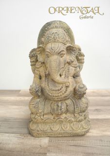 Ganesha Figur Skulptur Statue Stein Deko Asien 29cm